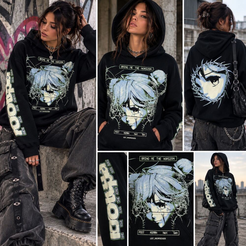 BMTH Post Human NeX GEn Anime Character Hoodie Black Lost Dreamseeker